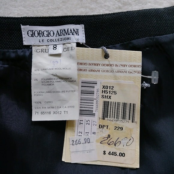 SALE! NWT GIORGIO ARMANI Gray Wool Classy Skirt - Picture 8 of 8